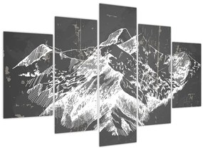 Tablou - Ilustrație de munți (150x105 cm)