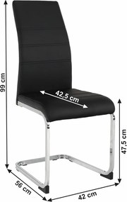 Scaun dining, negru / crom, VATENA