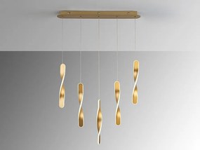 Lustra LED suspendata design modern Twist auriu