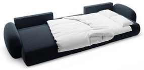 Colțar albastru închis extensibil/cu spațiu de depozitare cu tapițerie din chenille (în formă de "U") Tonale – Cosmopolitan Design