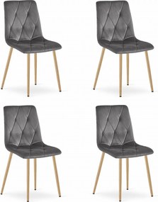 OFERTA Scaun de masa din catifea gri inchis LIBRA II. calitate