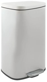 Coș de gunoi alb mat cu pedală din oțel 50 l Akira – Spirella