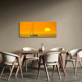 Tablou - Barca în mijlocul mării (120x50 cm)