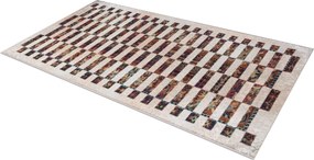 ANDRE 43780 covor lavabil Geometric anti-alunecare - bej / teracotă