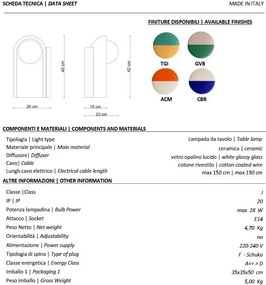 Veioza din ceramica design italian Cleo