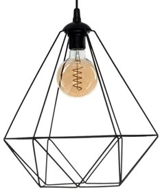 Lampă suspendată BASKET 1xE27/60W/230V negru