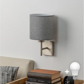 Eglo - Aplica de perete LED TUNJA, 1 x E27, 60W, 230V, crom mat/gri
