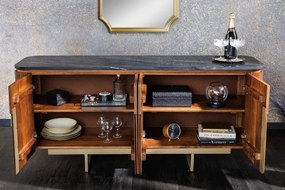 Comoda design retro Gatsby 160cm Mango/ marmura neagra A-43336 VC