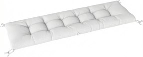 Outsunny Pernă pentru Bancă de Exterior cu Chingi de Prindere Protecție UV50+ Revenire Lentă Interior Exterior 198x65x13 cm Crem | Aosom Romania