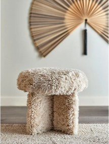 Puf bej cu tapițerie din blană artificială Frikka – Bloomingville