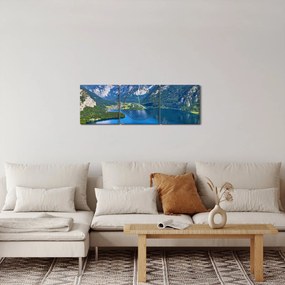 Tablou - Lacul Hallstatt, Hallstatt, Austria (cu ceas) (90x30 cm)
