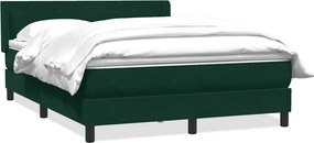 vidaXL Pat box spring cu saltea, verde închis, 160x220 cm, catifea
