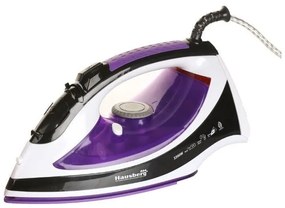Fier de calcat Hausberg HB-7802MV, talpa ceramica, jet de abur 12g/min, abur pe verticala 25g/min, sistem antipicurare, sistem autocuratare, 2200W