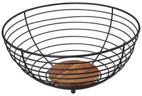 Cos de fructe metalic, negru, Ø 28 cm