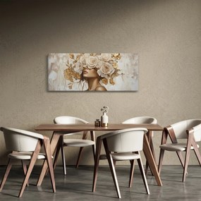 Tablou - Fată cu Trandafiri (120x50 cm)