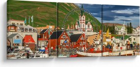 Tablou - Húsavík (cu ceas) (90x30 cm)
