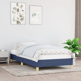 Cadru de pat, albastru, 100 x 200 cm, material textil Albastru, 25 cm, 100 x 200 cm
