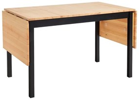 Masă de dining extensibilă din lemn de pin cu structură neagră Bonami Essentials Brisbane, 120 (200) x 70 cm