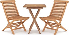 vidaXL Set mobilier de grădină, 3 piese, lemn masiv de tec