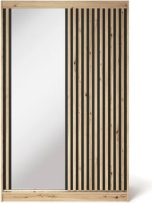 Dulap cu uși glisante Emerio II, 120x60x204 cm – Stejar Artisan