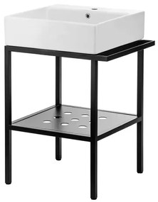 Set dulap baza+lavoar negru mat Deante Temisto 50x66.5x70 cm