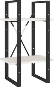 vidaXL Bibliotecă cu 2 rafturi, alb, 40x30x70 cm, lemn masiv de pin