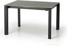 Masa extensibila HORIZON, gri/negru, ceramica, 120/180x85x76 cm