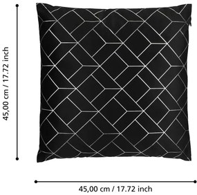 Pernă decorativă Eglo 420075 SINGU 45x45 cm negru/argintiu