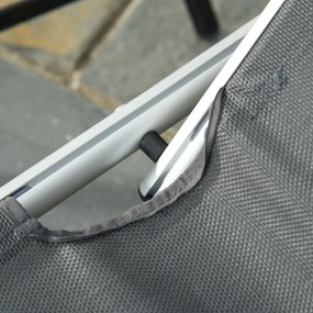 Outsunny Șezlong de plajă, Pliabil cu suport pentru cap, spătar reglabil, aluminiu și textilene, bej | Aosom Romania