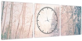 Tablou - Priveliște pădure (cu ceas) (90x30 cm)