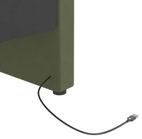 Pat de zi, verde inchis, 90x200 cm, catifea, USB Negru
