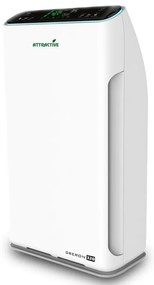 Purificator de aer atractiv Oberon 320, 80W, Pana la 60 m², 320 m³/h, 3 viteze, Wi-Fi, Ponizare, Senzori inteligenti, Telecomandă, Ecran tactil, Alb/Negru