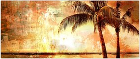 Tablou - Palmieri pe plajă (120x50 cm)