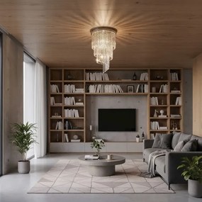 Lustră de cristal aplicată Ideal Lux CARLTON 8xE14/40W/230V d. 40 cm crom lucios