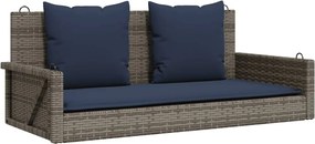vidaXL Balansoar cu perne gri 119x56x48 cm, poliratan
