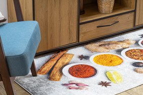 ANDRE 3343 covor lavabil Condimente, bucatarie, anti-alunecare - argint / bej