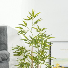 Planta Bambus Artificial 120 cm in Ghiveci cu 336 Frunze, Planta Artificiala cu Efect Realist pentru Interior si Exterior HOMCOM | Aosom RO