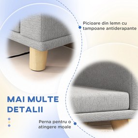 PawHut Canapea pentru Câini cu Picioare Înălțate și Pernă Detașabilă, 98x67x25 cm, Gri | Aosom Romania