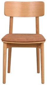 Scaune de dining maro coniac/natural 2 buc. din imitație de piele Wolcott – Rowico