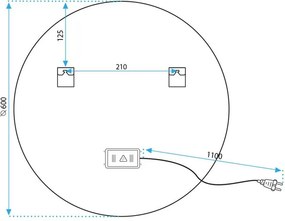 Oglinda LED 60cm HZJ060
