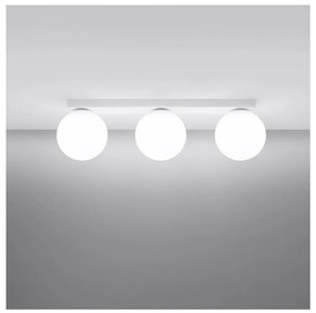 Plafonieră albă cu abajur din sticlă ø 12 cm Umerta – Sollux