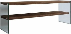 Comoda TV TV103, nuc, sticla/lemn, 120x35x45 cm