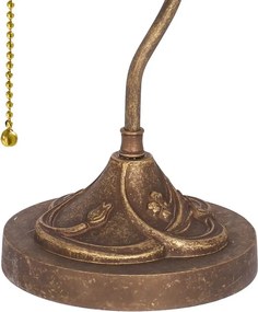 Lampa de birou din alama si ceramica alba Banker