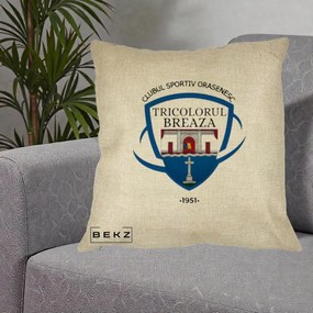 Perna Personalizata CSO Tricolorul Breaza 1951, 40x40 cm, Crem, Husa Detasabila, Perna Inclusa, BEKZ®