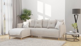 Coltar Extensibil Gamma 238 x 170 Cm Revesibil, Tapiterie Textila Bej