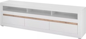 Comodă TV, în stil modern, culoare albă, fronturi MDF, 217 cm lungime