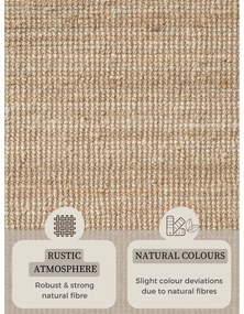 Covor în culoare naturală rotund din iută ø 160 cm Bouclé Jaipur – Hanse Home