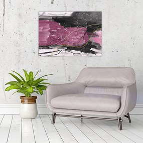 Tablou - Abstracție roz-roșu (70x50 cm)