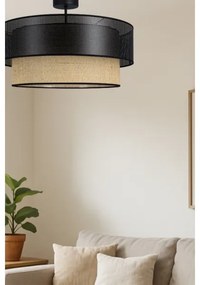 Plafonieră aplicată BORHO, 1x E27/60W/230V, Ø 50 cm, negru/jută