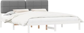 vidaXL Cadru de pat cu tăblie tapițată cu headboard Negru 200 x 200 cm